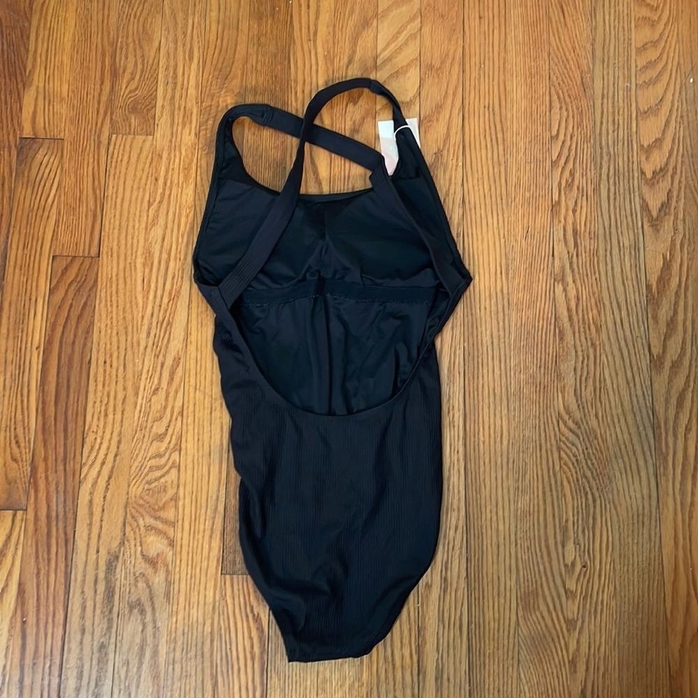 Andie The Tulum Rib One Piece LT Swimsuit Black Size M Tall NWT long torso - Picture 4 of 7